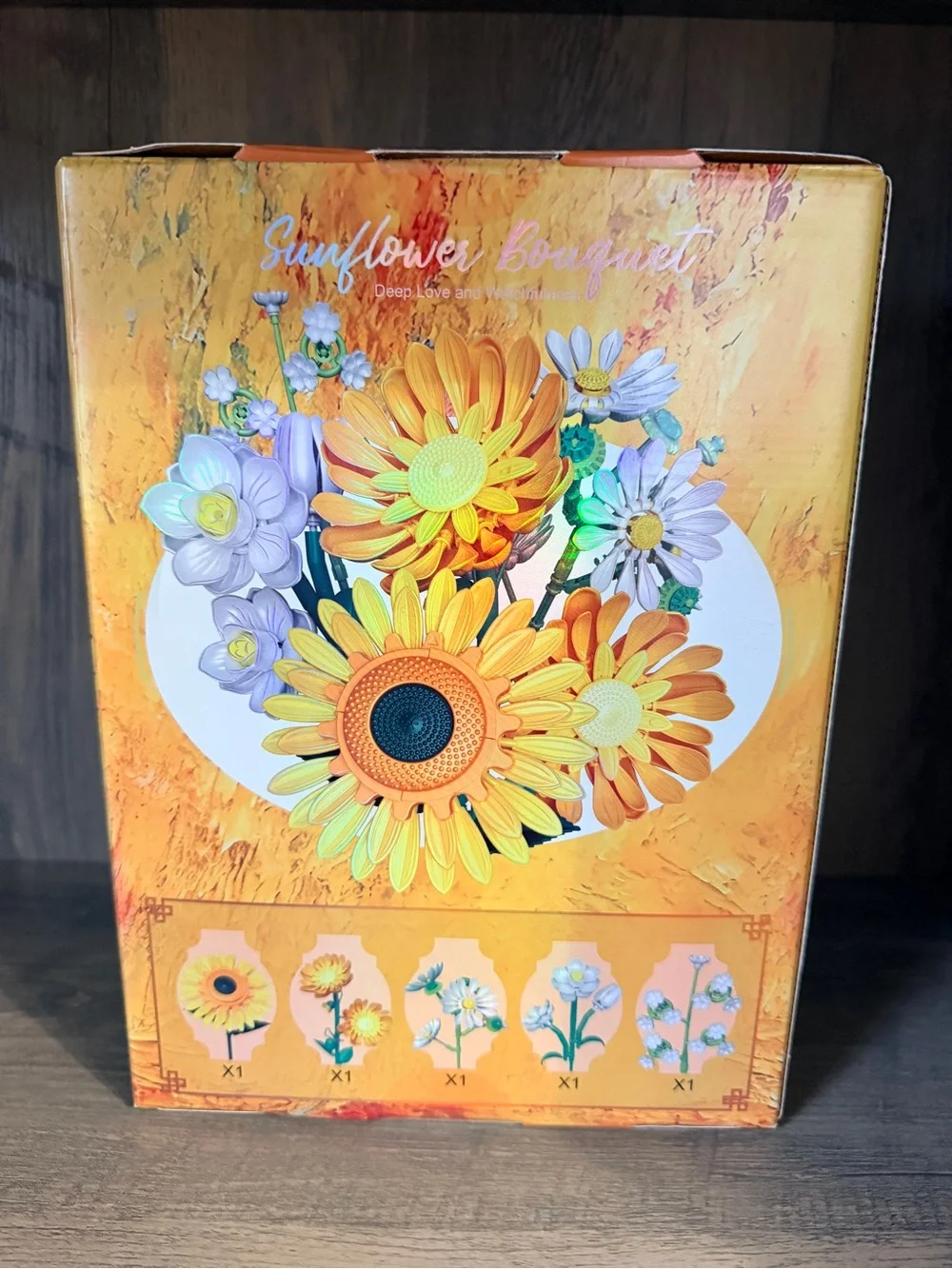 Blocks Sunflower Bouquet Building Set - Yellow & Orange